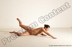 Underwear Gymnastic poses Woman White Moving poses Athletic medium brown Dynamic poses Academic